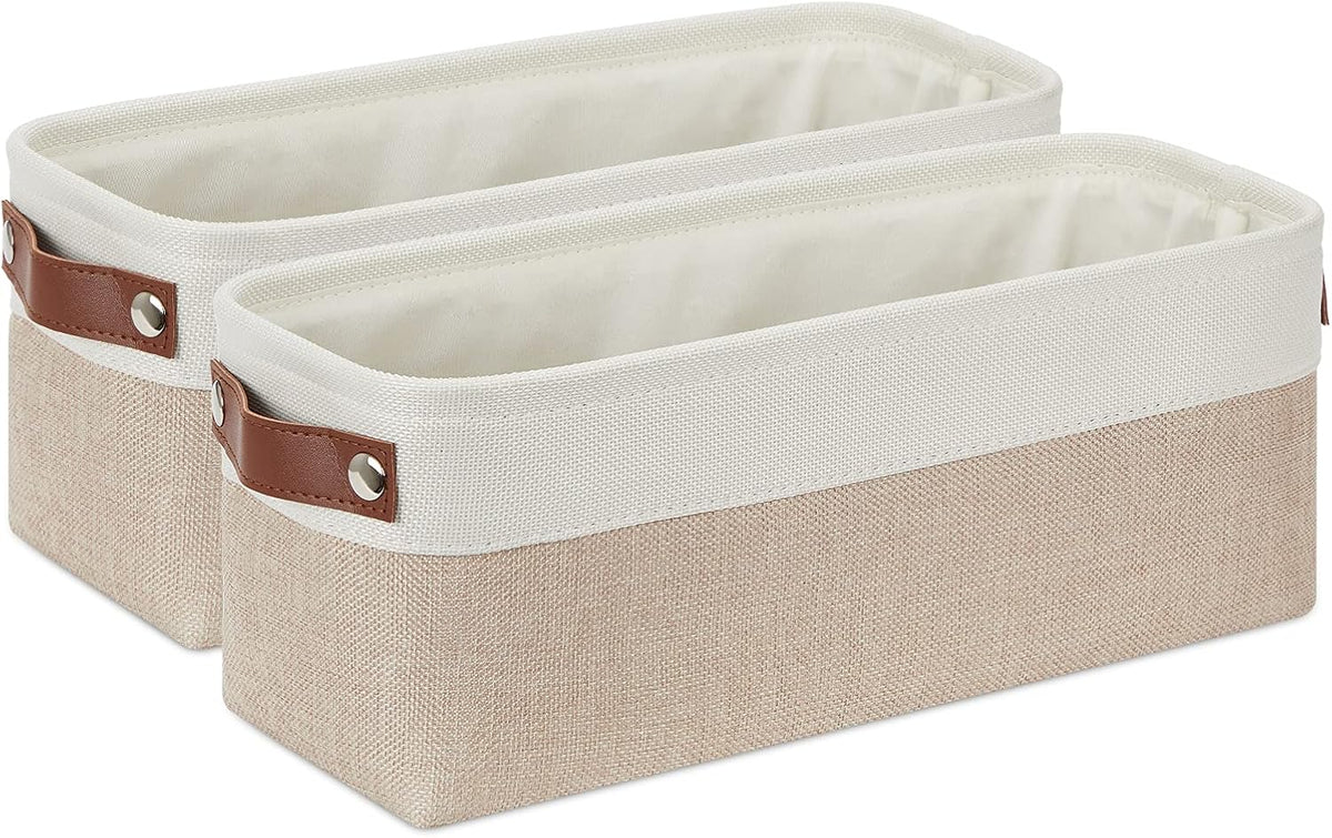 DULLEMELO 2-Pack Bathroom Baskets for Toilet, Small Storage Bins for Organizing Closets, Cabinets