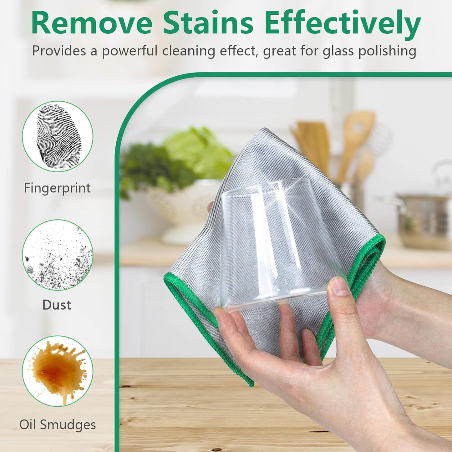 Glass Polishing Cloth Streak Free Miracle Cleaning Cloth Lint Free Microfiber Cleaning Rags for