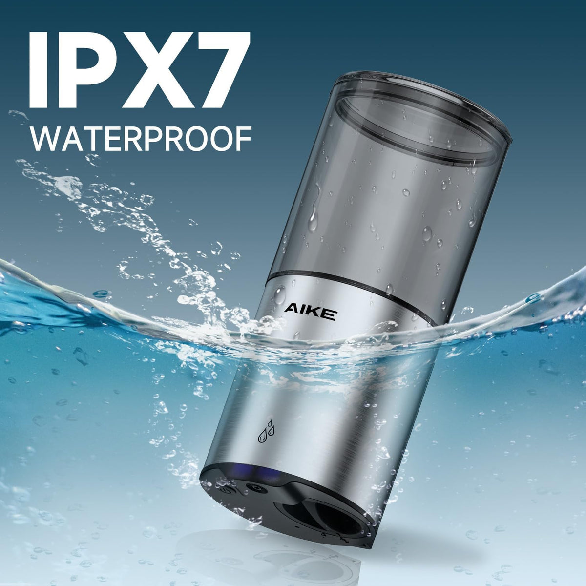 AIKE Automatic Soap Dispenser Wall Mounted for Kitchen and Bathroom, IPX7 Waterproof with Brushed