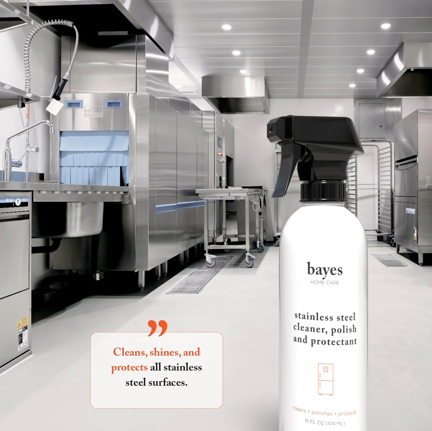 Bayes High-Performance Stainless Steel Cleaner Spray, Polish, and Protectant - Indoor & Outdoor