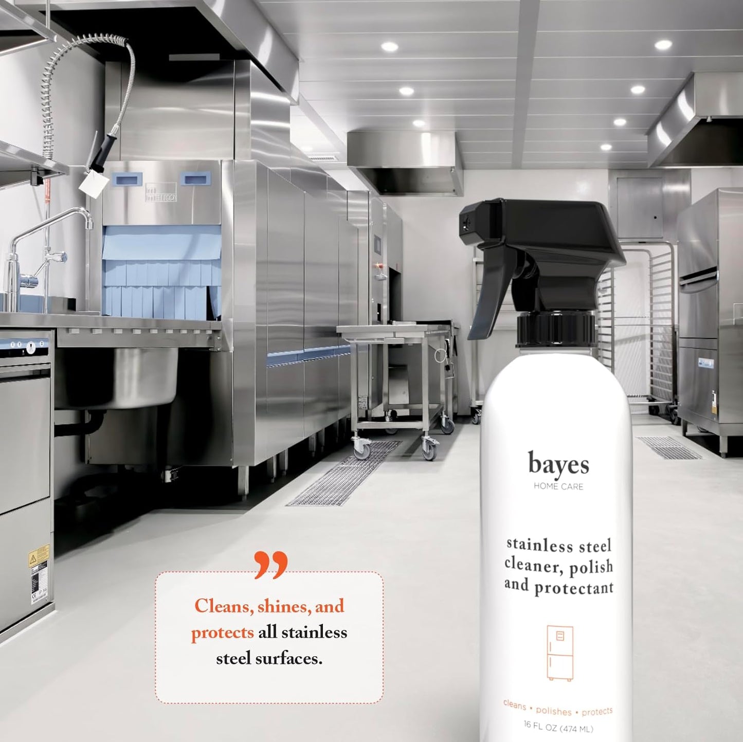 Bayes High-Performance Stainless Steel Cleaner Spray, Polish, and Protectant - Indoor & Outdoor