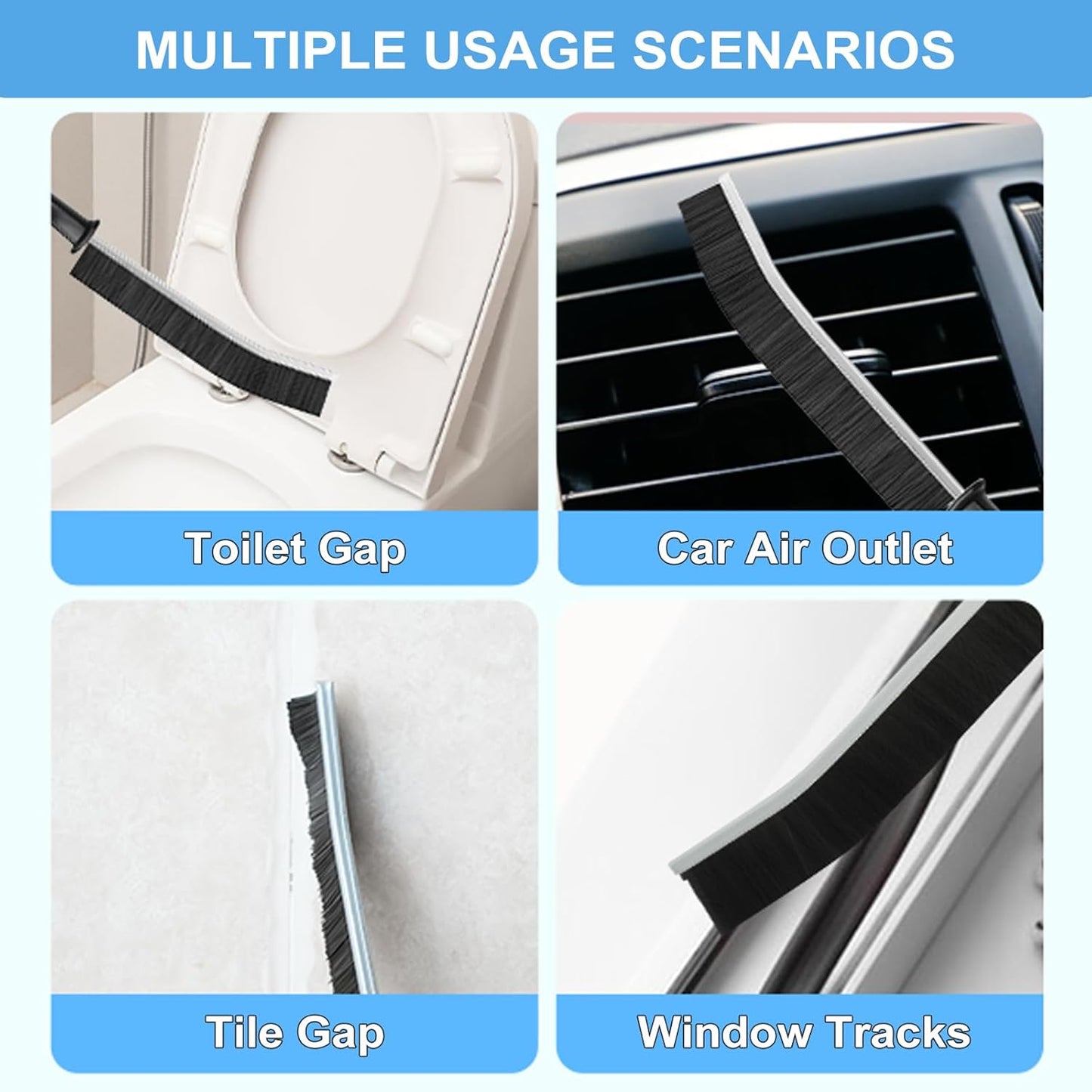 11Pcs Crevice Cleaning Brush Set, Hard Bristle Cleaning Supplies for Kitchen, Bathroom, Corner