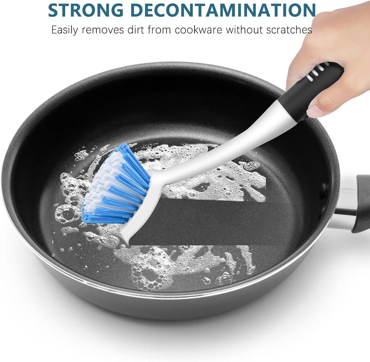 SetSail Dish Brush Set of 3 with Bottle Brush, Dish Scrub Brush with Long Handle Deep Cleaning