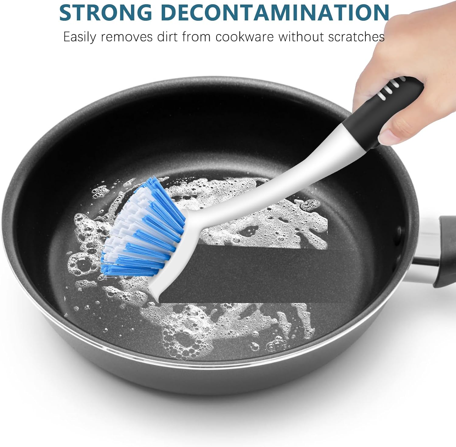 SetSail Dish Brush Set of 3 with Bottle Brush, Dish Scrub Brush with Long Handle Deep Cleaning