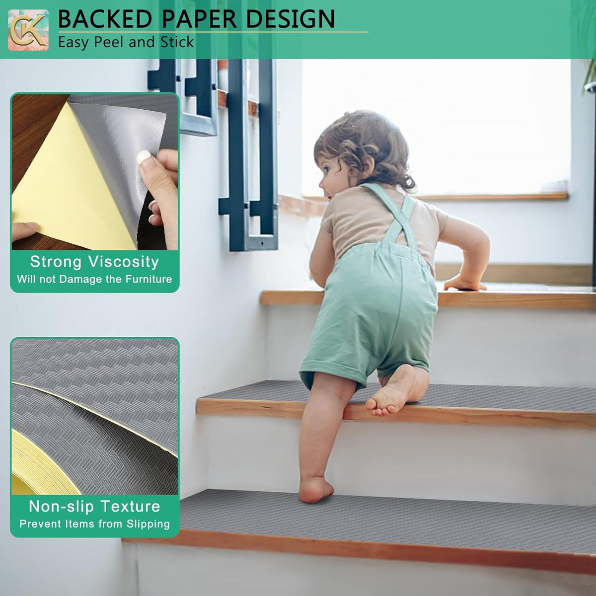 Self-Adhesive Shelf Liner Kitchen Liner, Waterproof Backed Paper Easy Peel and Stick Contact Liner