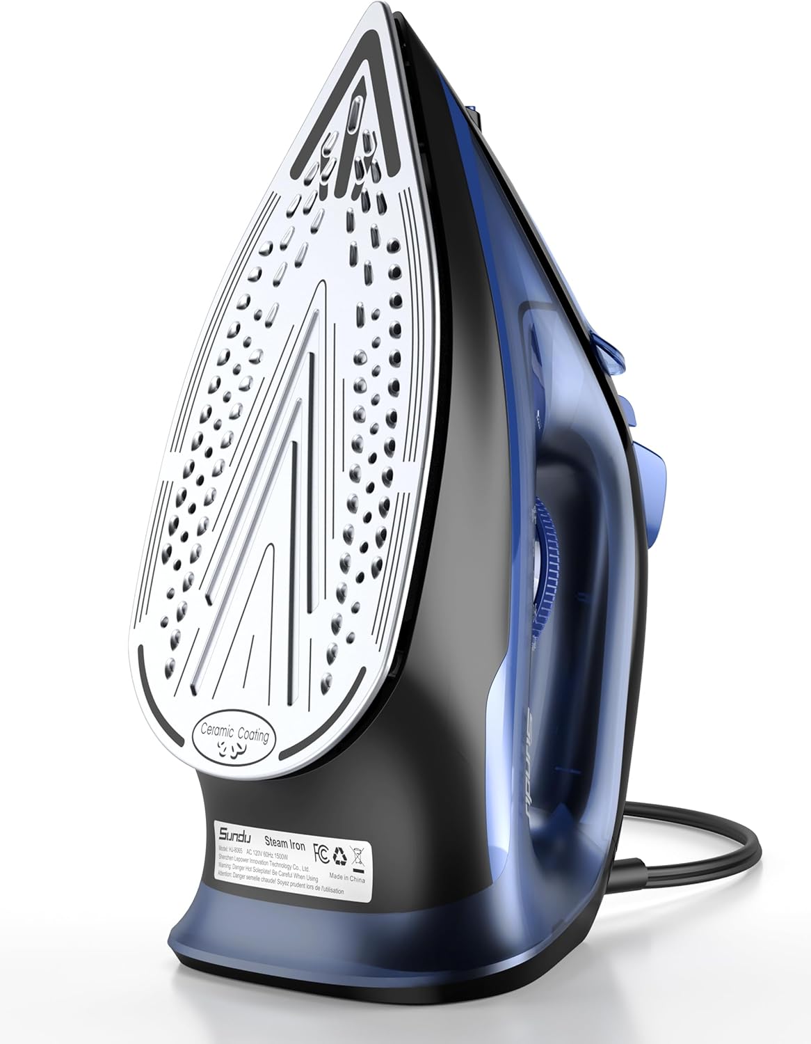 Sundu Steam Iron for Clothes with Rapid Heating Ceramic Coated Soleplate, 1500W with Precise