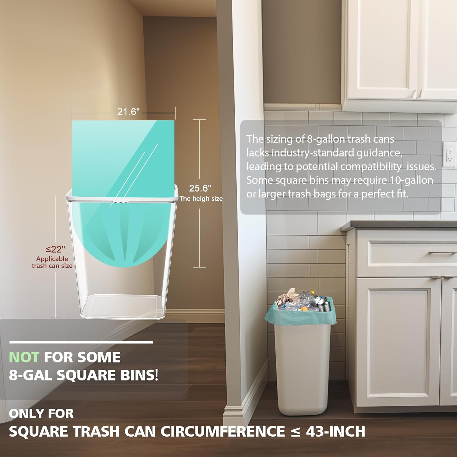 Biodegradable 8 Gallon Trash Bags, AYOTEE Garbage Bags 8 gallon, Compostable Medium Trash Bag