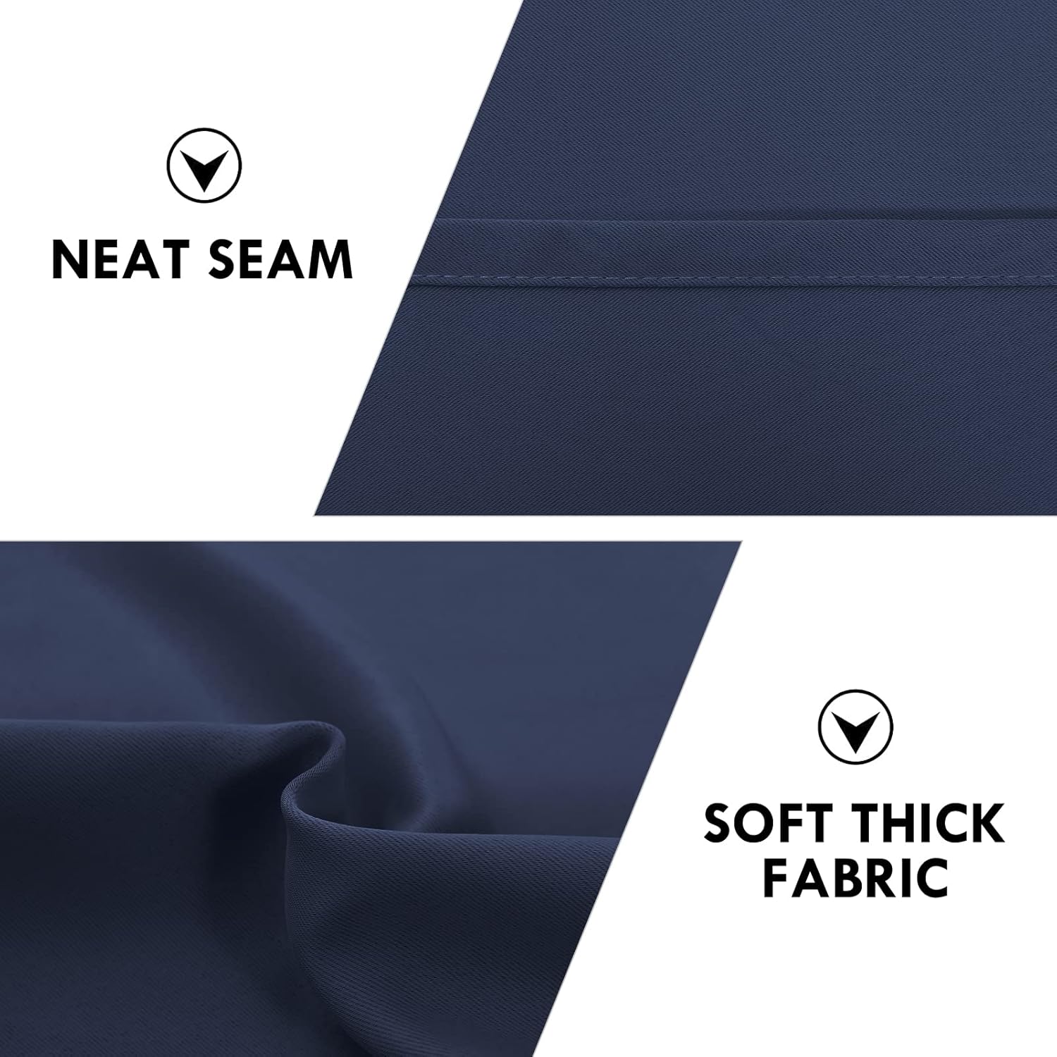 DWCN Navy Room Darkening Blackout Curtains - Thermal Insulated Privacy Energy Saving Window Curtain