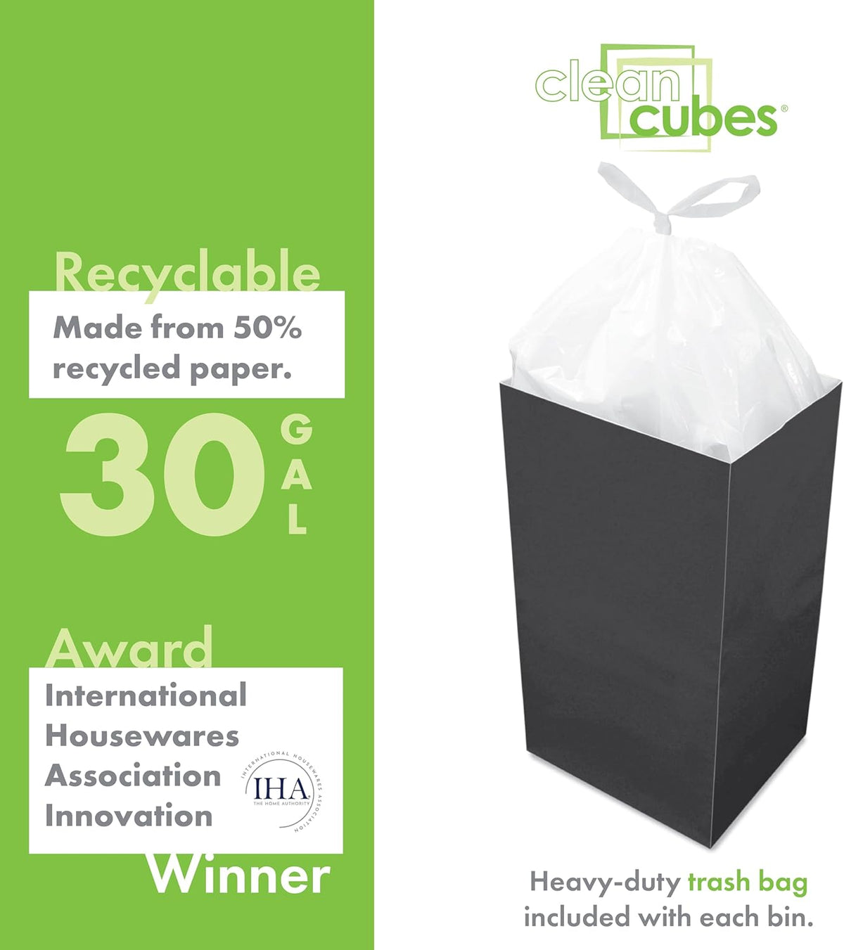 30 Gallon Disposable Pop-Up Trash Cans (3-Pack) with Fitted Bags – Foldable Garbage & Recycling