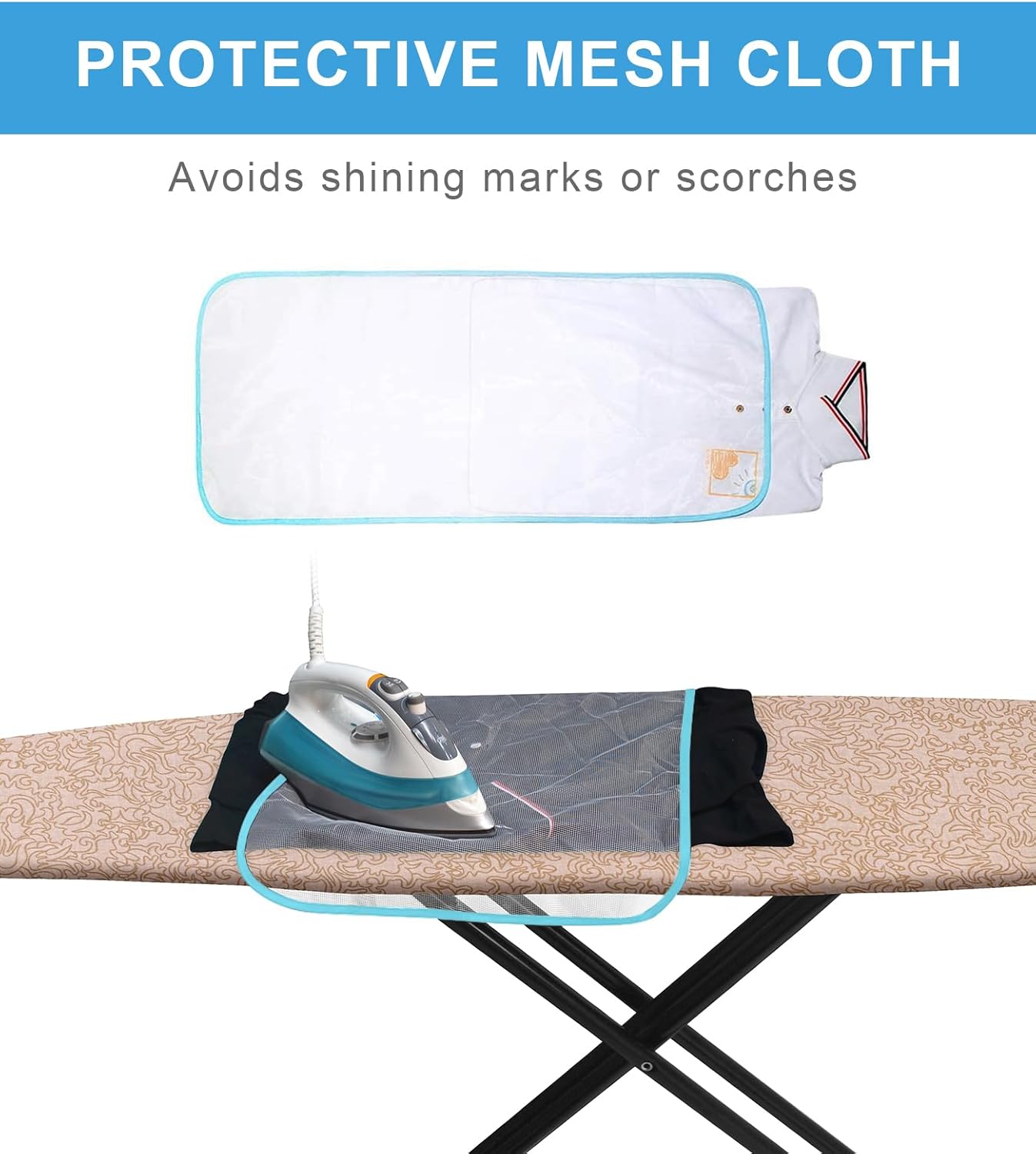 Dalykate Ironing Board Cover 21 x 57 with Scorch and Stain Resistant Thick Padding and Elasticized