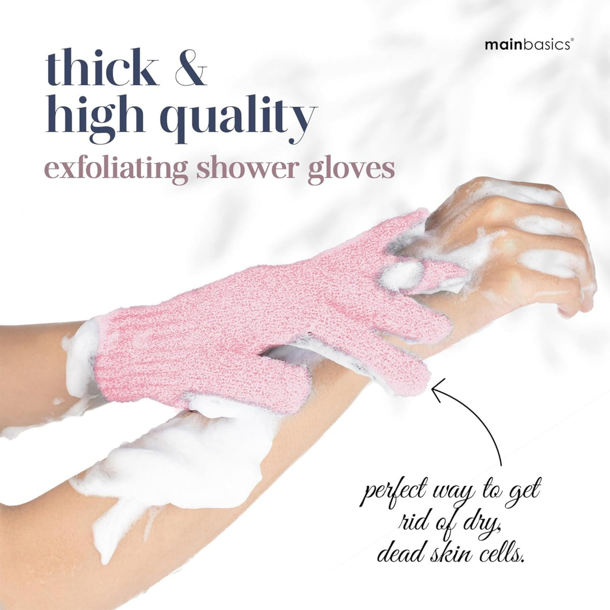 MainBasics Deep Cleansing Exfoliating Bath Gloves - Heavy-Textured Nylon Shower Scrub for Dead Skin