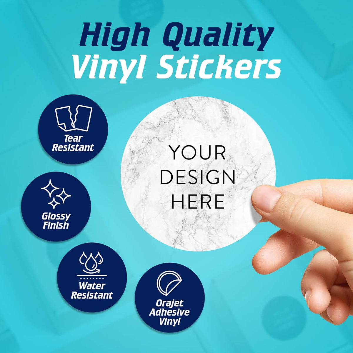100 Custom Vinyl Stickers - Upload Your own Image, Text, Design, Logo - Personalized Logo Labels