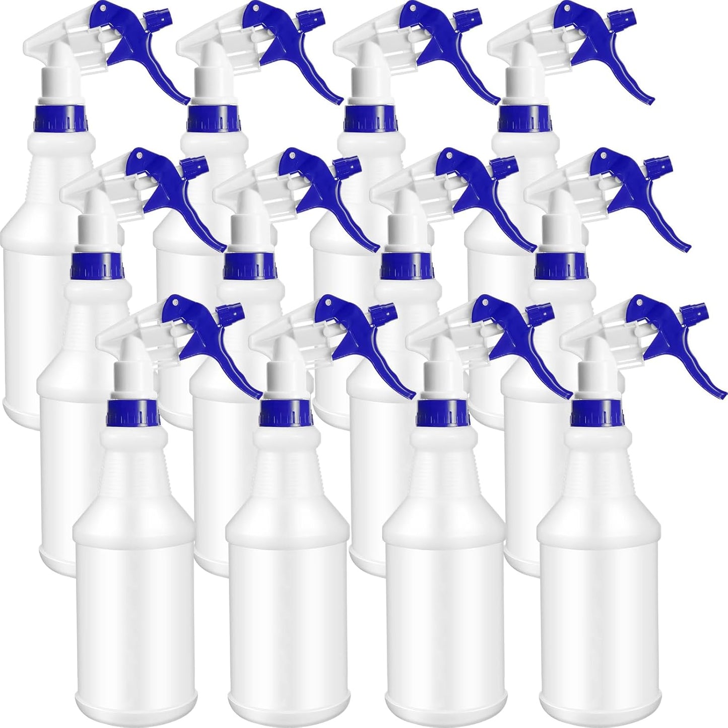 Eccliy 12 Pcs 16 Oz Plastic Spray Bottle, Adjustable Empty Reusable Sprayer for Cleaning, Planting