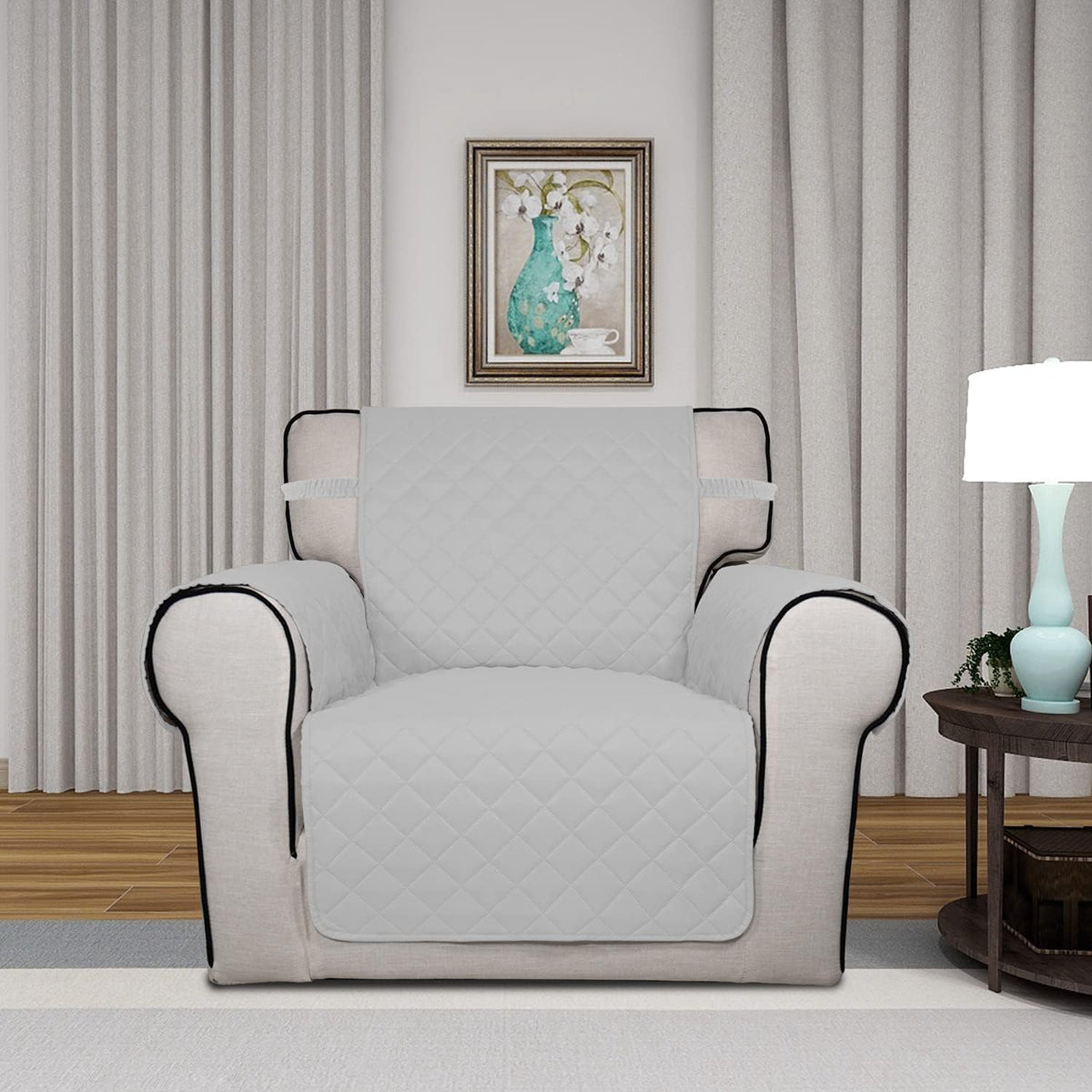 PureFit Reversible Quilted Sofa Cover, Water Resistant Slipcover Furniture Protector, Washable