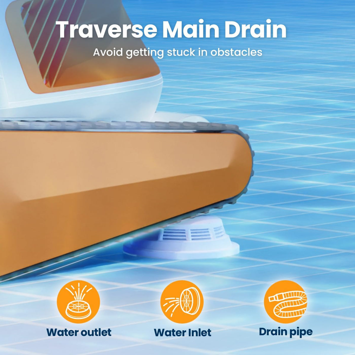 Hydro 3 Cordless Robotic Pool Cleaner, 150W Pool Vacuum with Wall Climbing Function, 200mins