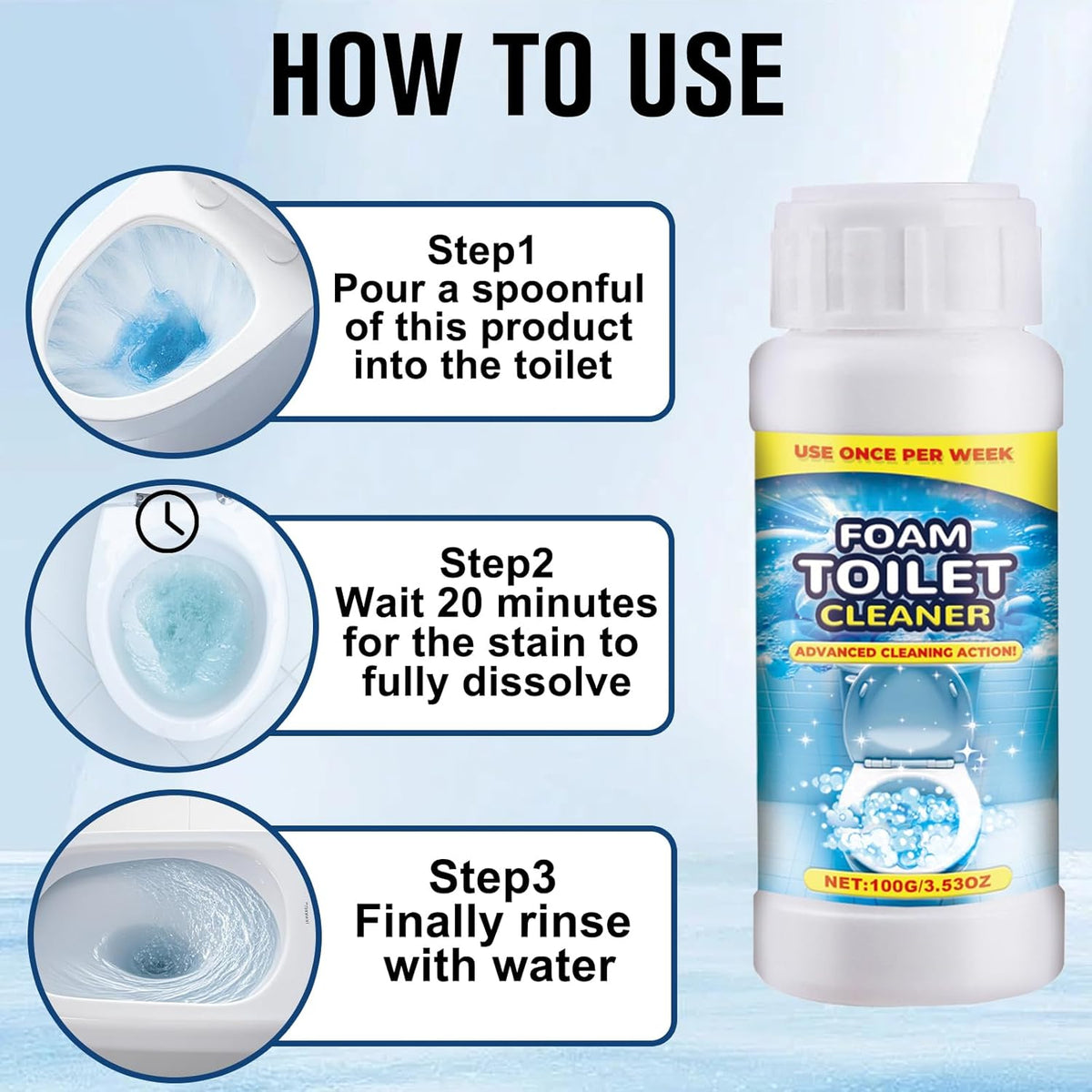 2PCS Foam Toilet Cleaner,New Powerful Foaming Toilet Bowl Cleaner,Foaming Bathroom Cleaner for