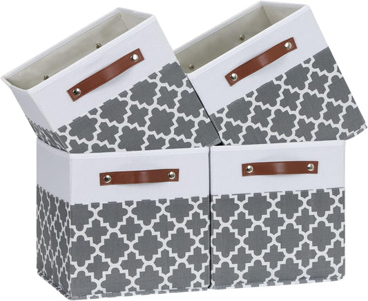 Temary 11x11x11 Cube Storage Bins Cube Organizer Bins 4 Pack Canvas Storage Bin for Home, Cube