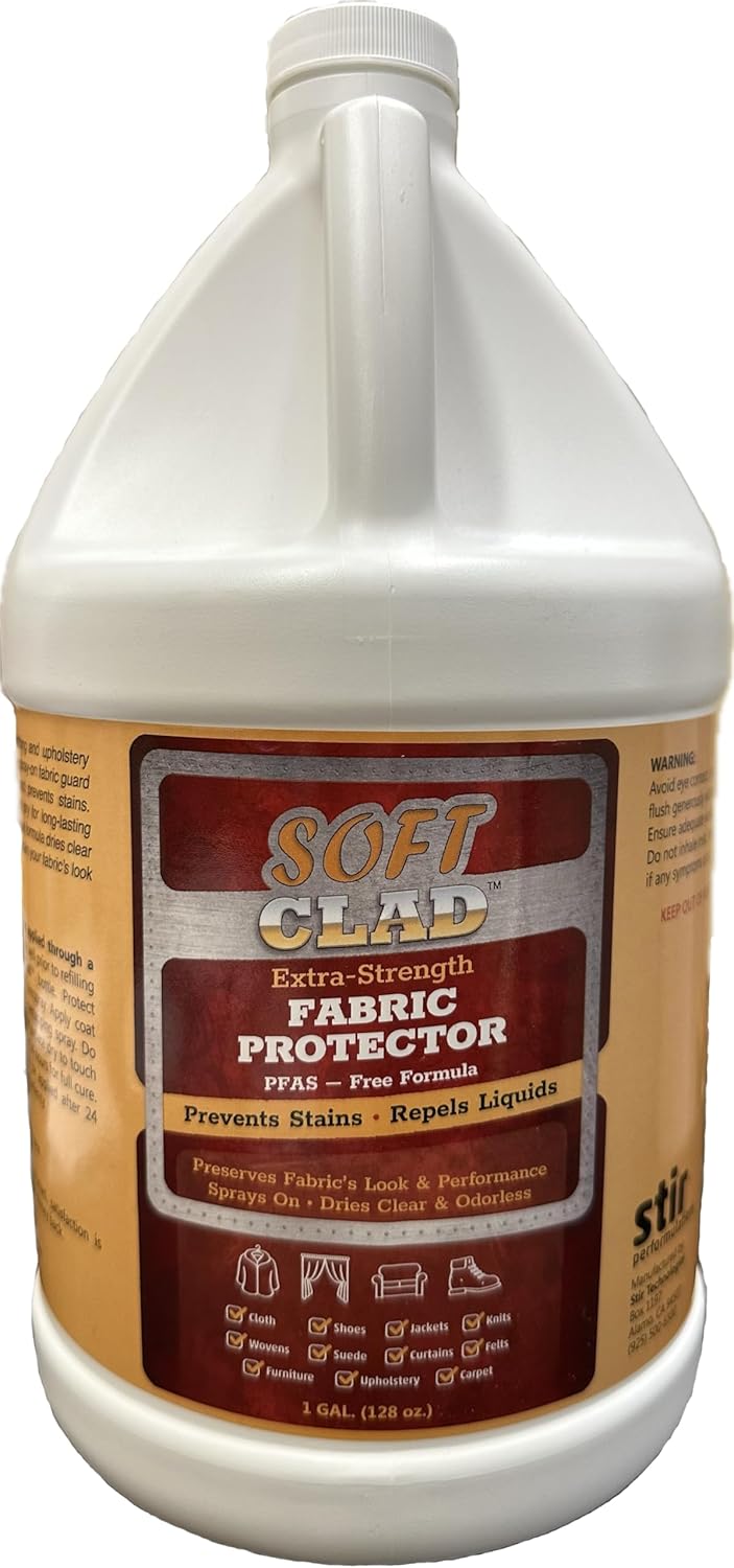 Extra Strength Fabric Protector Spray Prevents Stains and Repels Liquids. SoftClad Guards