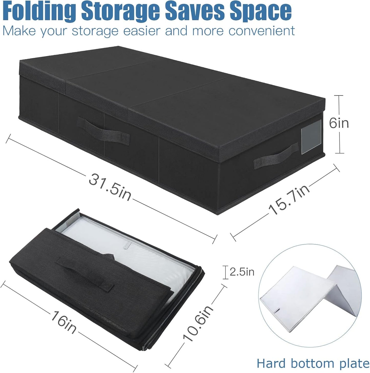 Underbed Storage Containers Bin with Lids (Set of 2) Large Under Bed Storage Organizer Box with