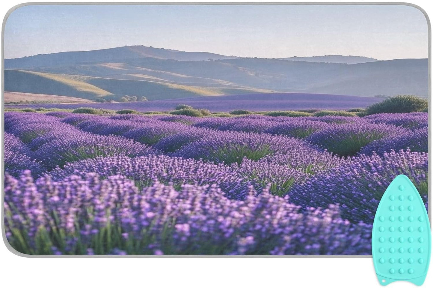 Lavender Field and Mountain Ironing Mat Thickened Ironing Blanket Travel Portable Double-Side Using