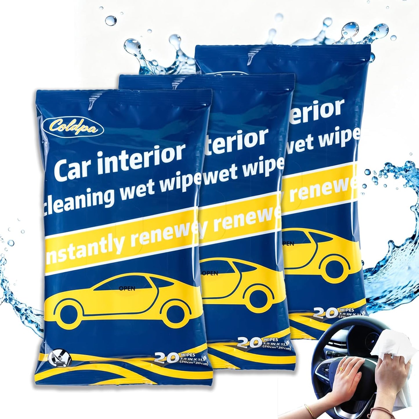 Car Interior Cleaning Wipes, All-Purpose Cleaning Wipes, Cleaning Wipe for Interior Auto Detailing