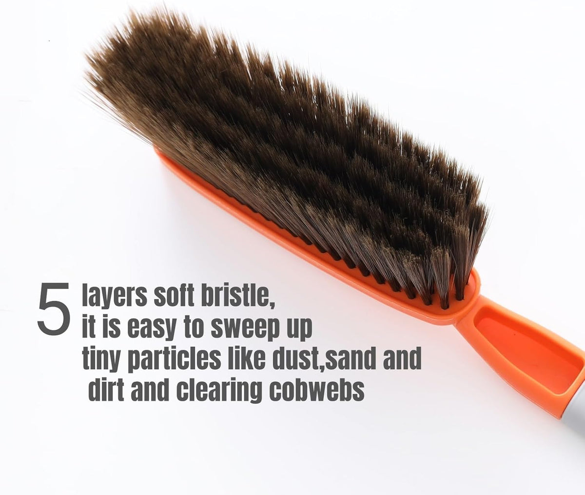 1 Pack 15" Hand Broom Brush,Soft Bristle Cleaning Brush,Counter Brush, Crumb Debris Sweeping