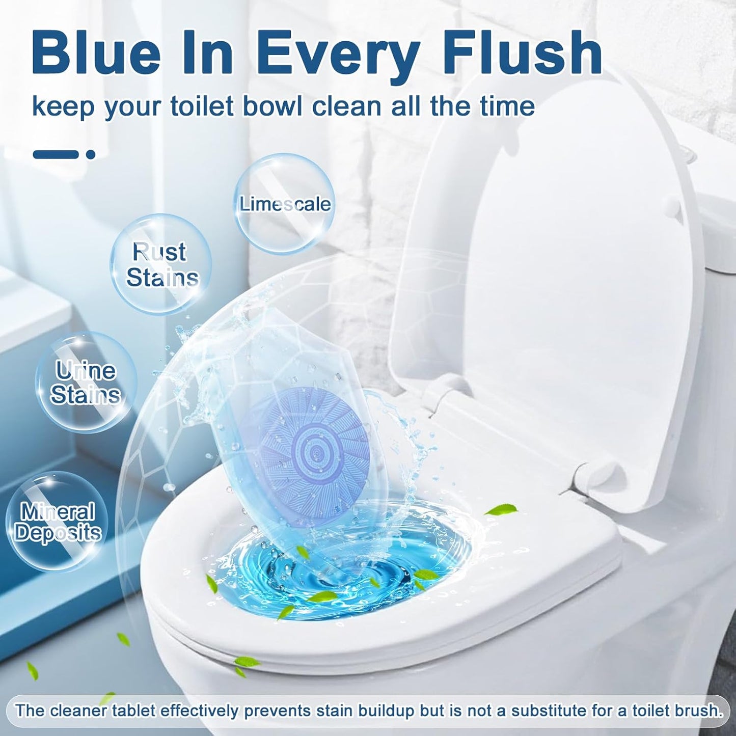 Toilet Bowl Cleaner Tablets Blue Toilet Tank Cleaners, Septic-Safe Hard Water Stain Remove