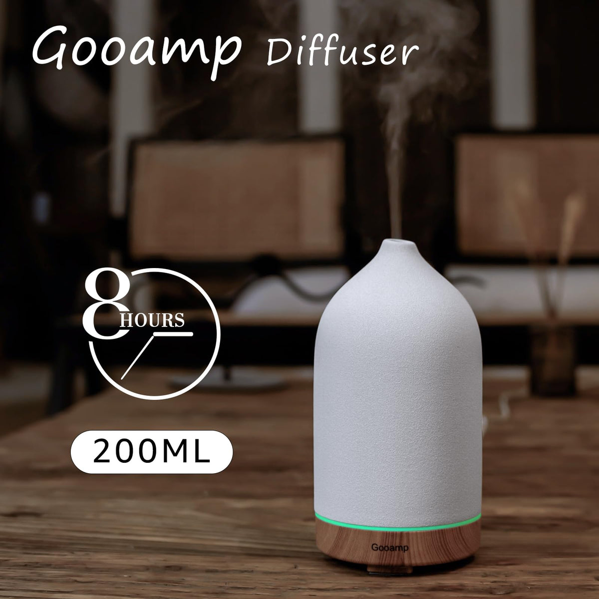 Gooamp 200ML Ceramic Essential Oil Diffuser for Home – view 4