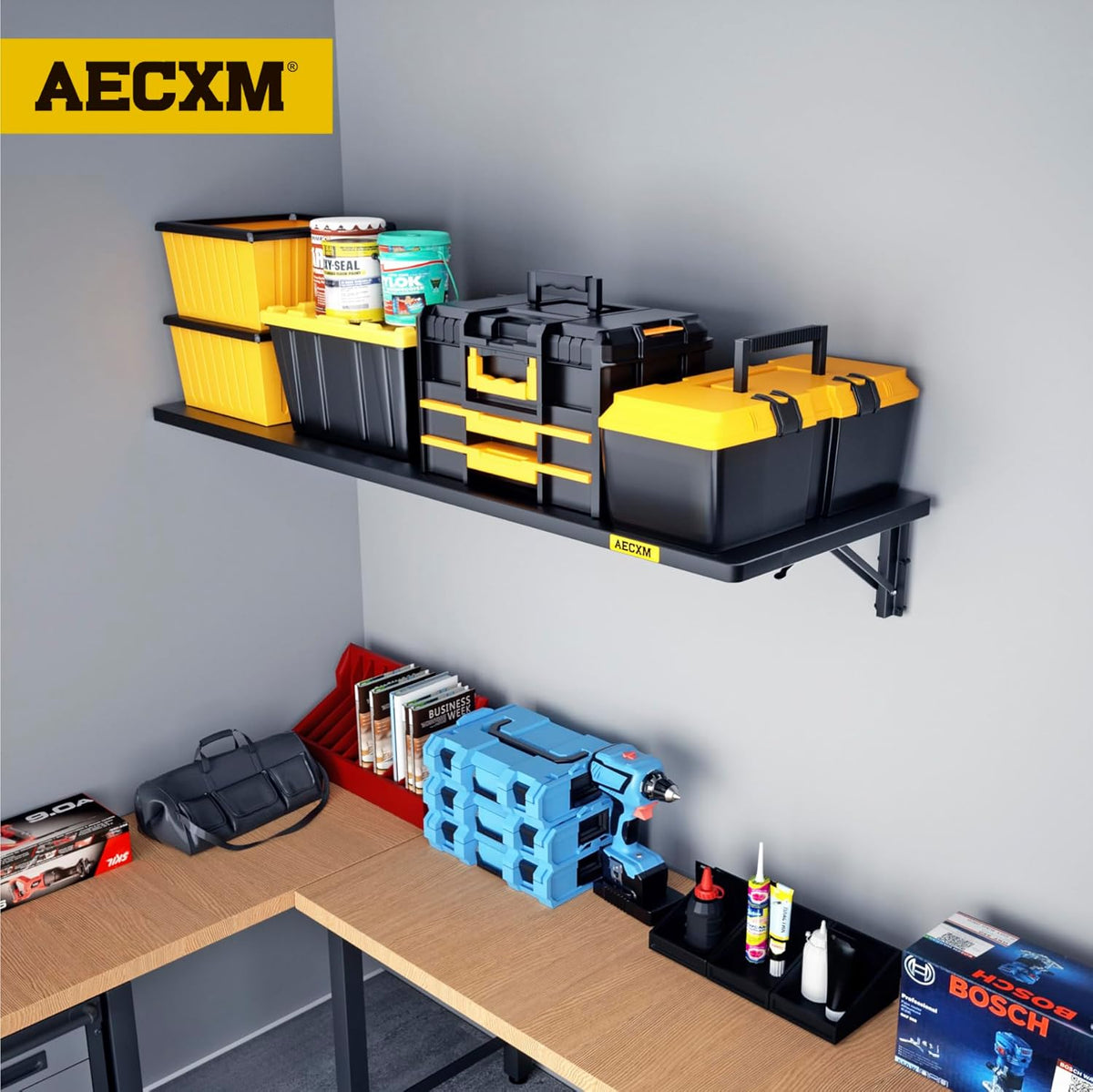 1.3x4ft Adjustable Rail Type Folding Storage Rack Shelf, Suitable for Garage, Storage Room