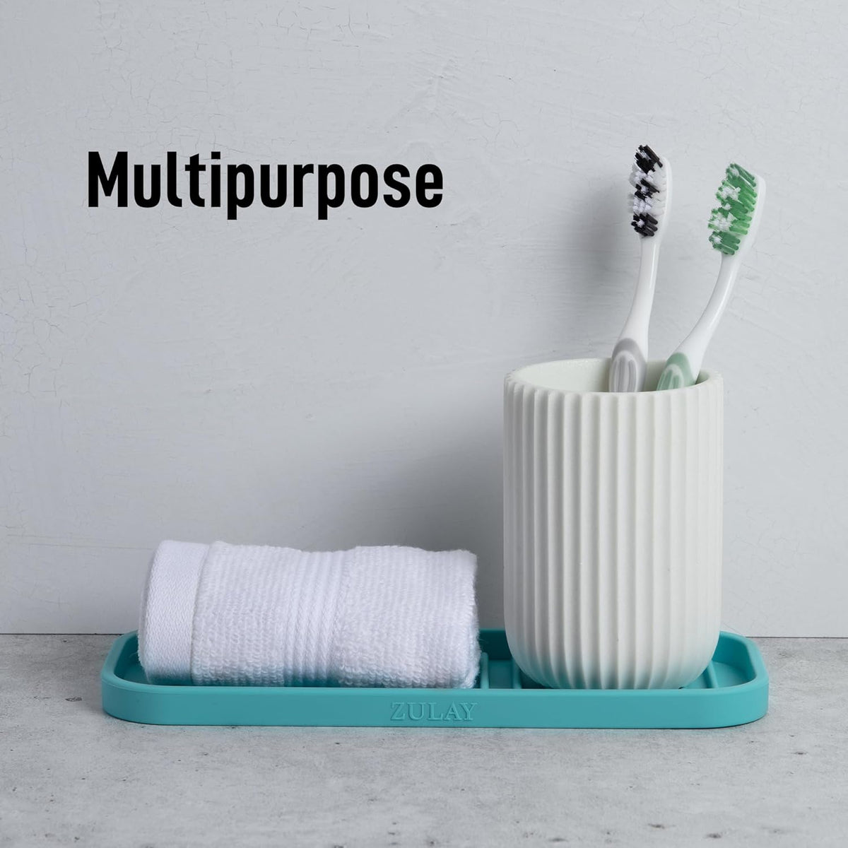 Zulay Kitchen (9x3.5) Silicone Sponge Holder for Kitchen Sink - Flexible Multipurpose Soap Tray