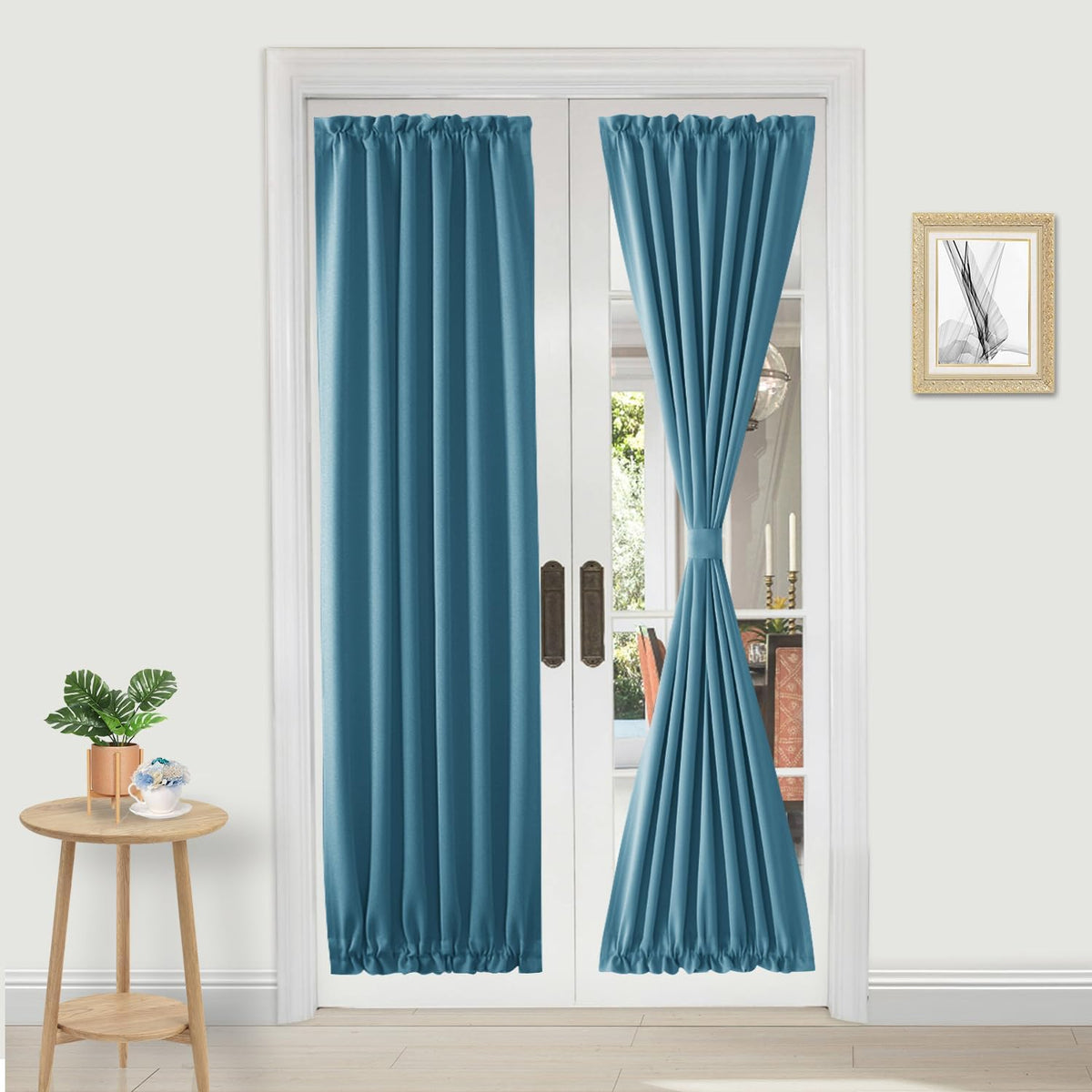 DWCN French Door Curtains – Rod Pocket Thermal Blackout Curtain for Window/Patio