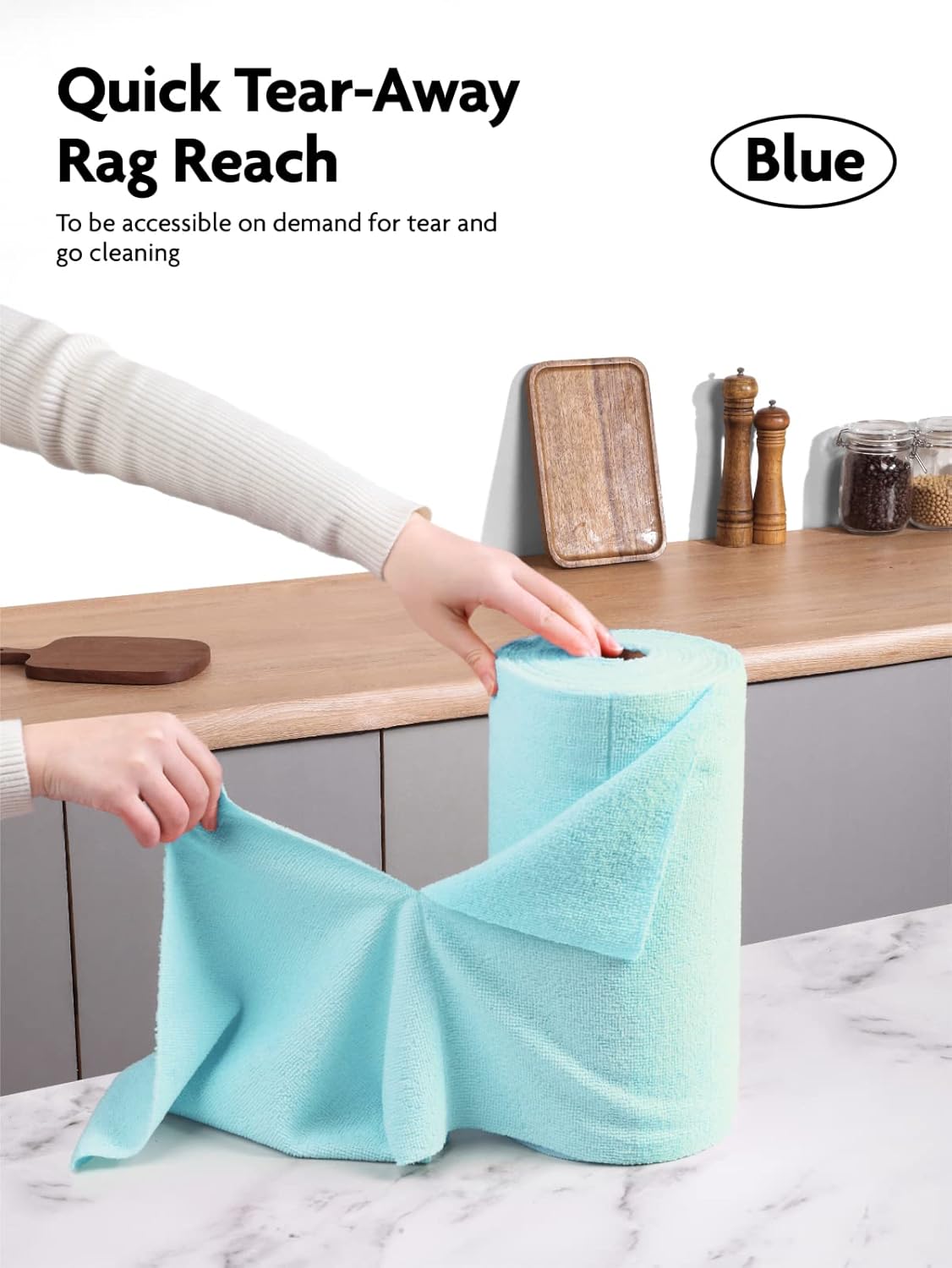 Fantasticlean Microfiber Cleaning Cloth Roll -75 Pack, Tear Away Microfiber Towels, 12" x 12"