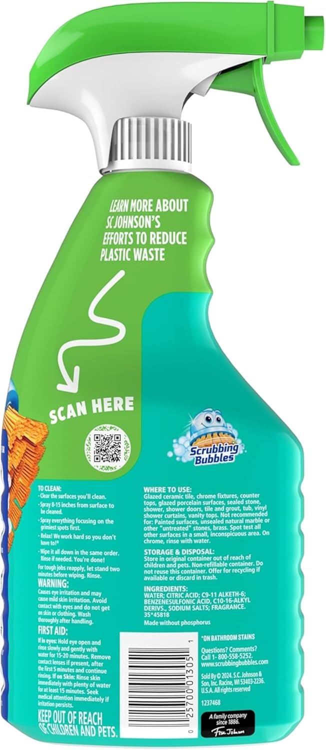 Scrubbing Bubbles Easy Clean Foaming Multipurpose Bathroom Cleaner Spray, Bottle Made from 100%