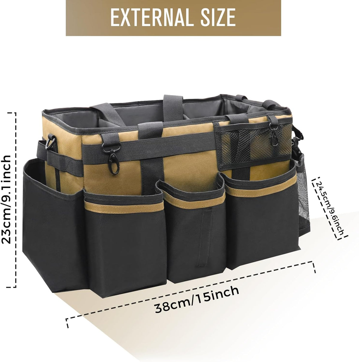 Wearable Cleaning Caddy Organizer with Handle & Shoulder Straps for Housekeepers, Under Sink & Car