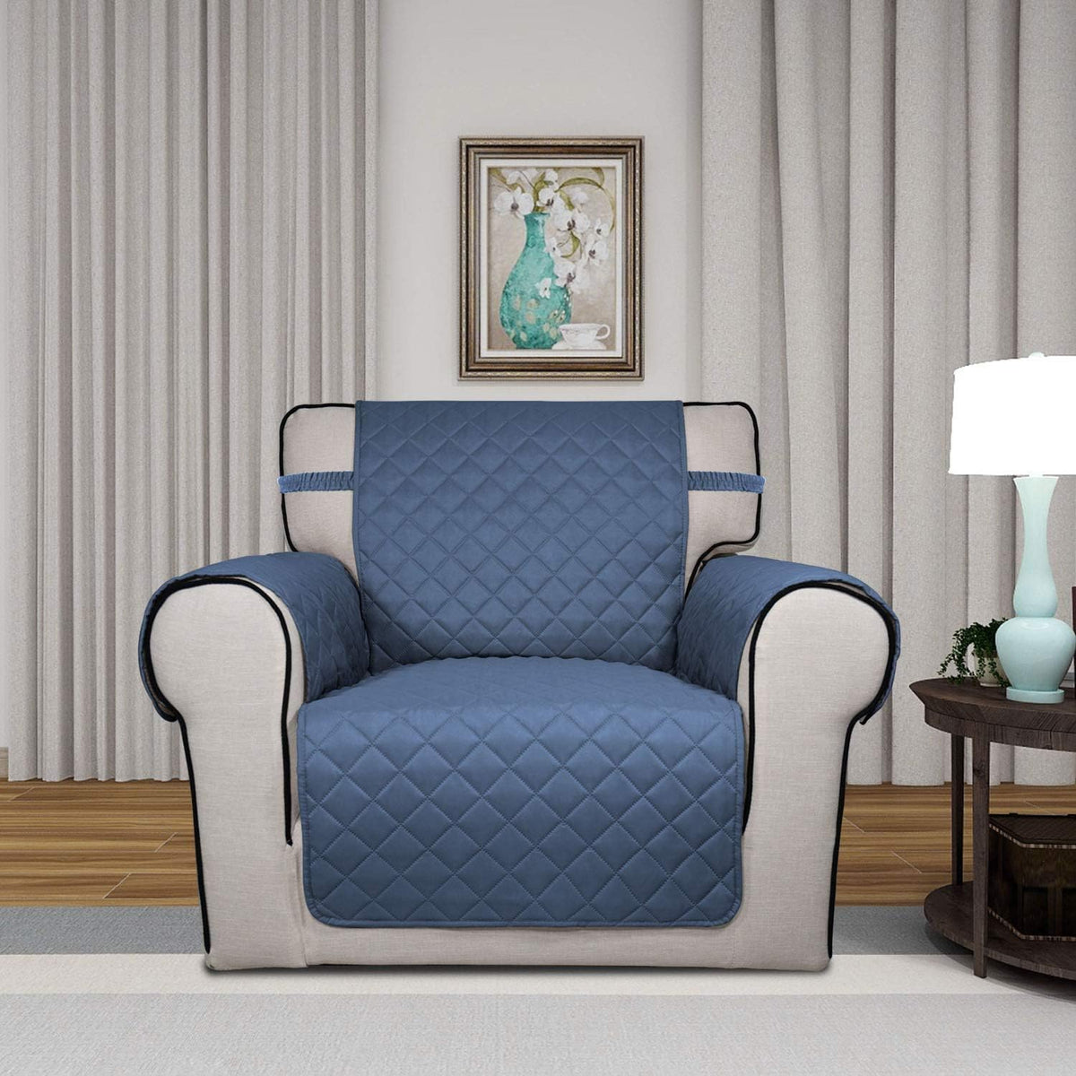 PureFit Reversible Quilted Sofa Cover, Water Resistant Slipcover Furniture Protector, Washable
