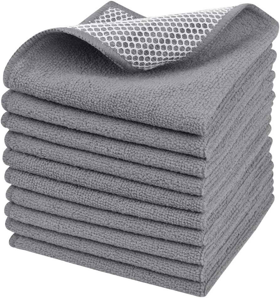 SINLAND Microfiber Dish Cloths Dish Rags for Washing Dishes Best Kitchen Washcloth Cleaning Cloths