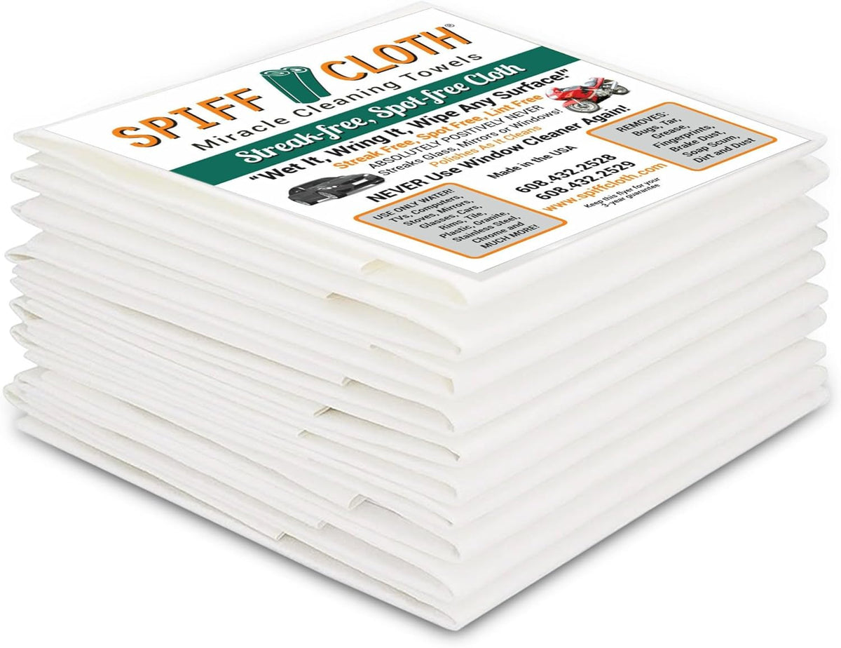 Miracle Cleaning Towels (10-Pack), Streakfree Cloths for Multi-Purpose Cleaning, Chemical Free, 16"