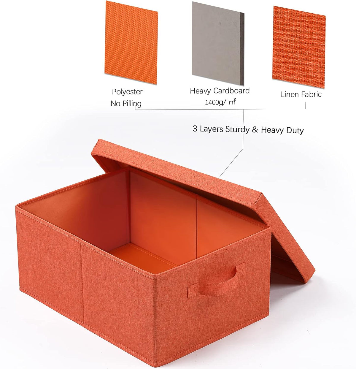 HOONEX Storage Bins with Lids for Organizing, Pack of 2, Storage Boxes with 2 Carrying Handles and