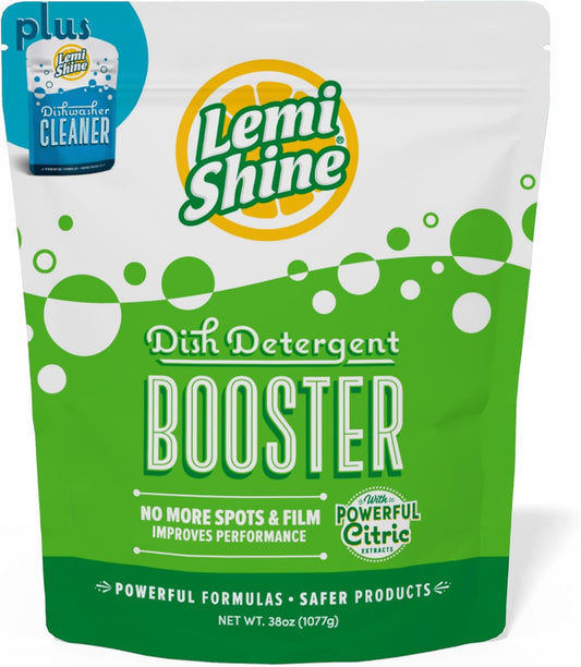 Lemi Shine Natural Dish Detergent Booster - Hard Water Stain Remover - Multi-Use Citric Acid