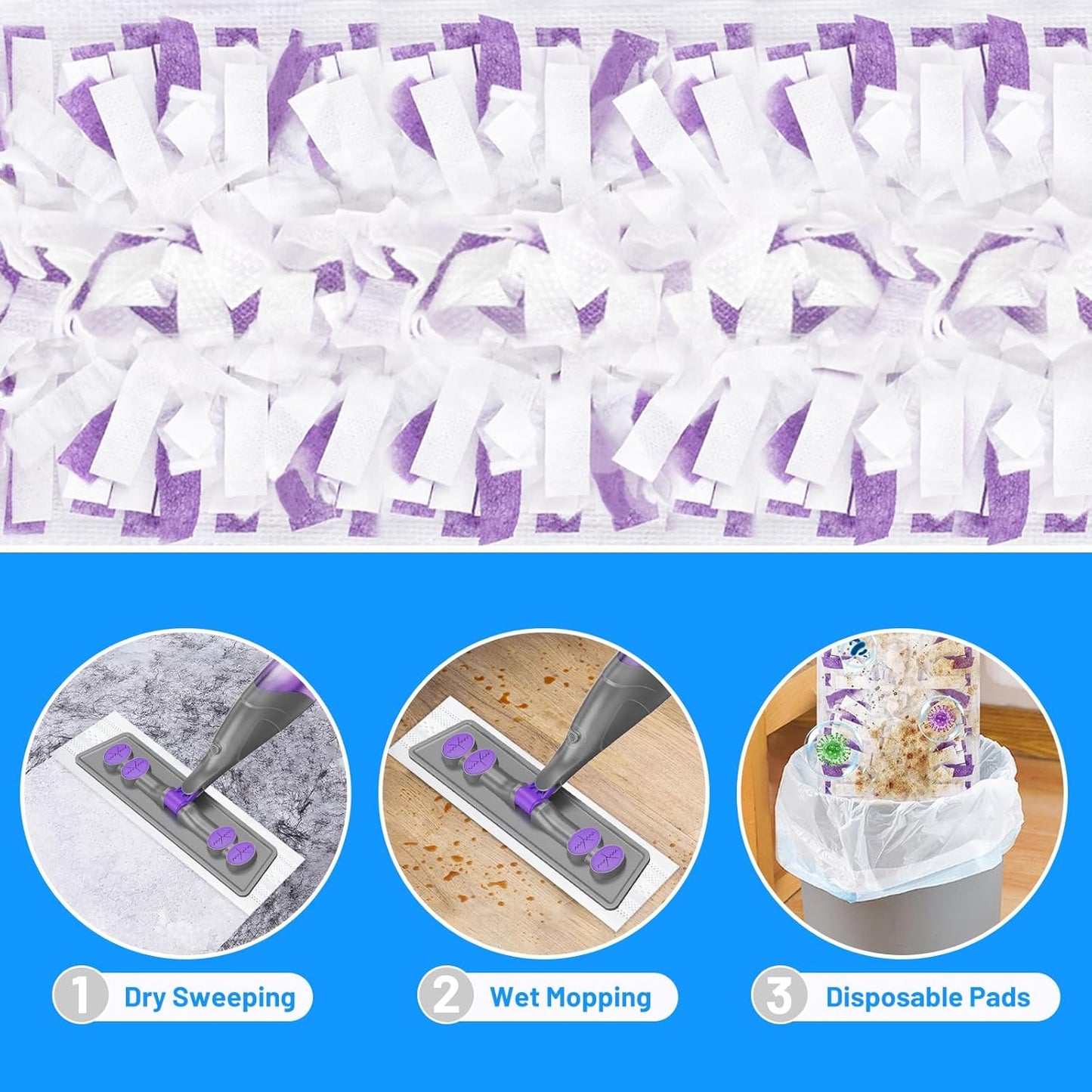 Spray Mops for Floor Cleaning - Wet Dry Mops with 6 Disposable Pads for Swiffer Powermop
