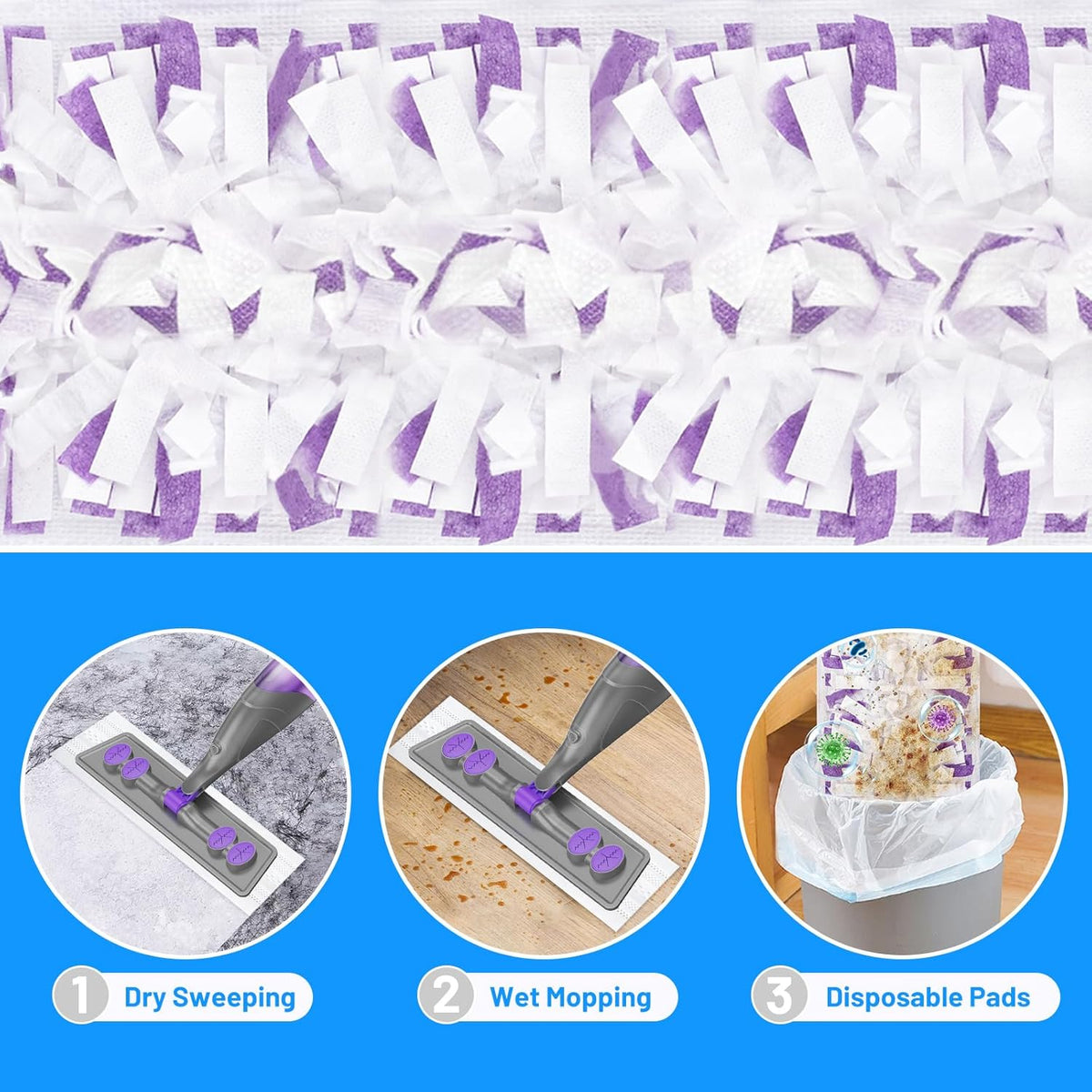 Spray Mops for Floor Cleaning - Wet Dry Mops with 6 Disposable Pads for Swiffer Powermop