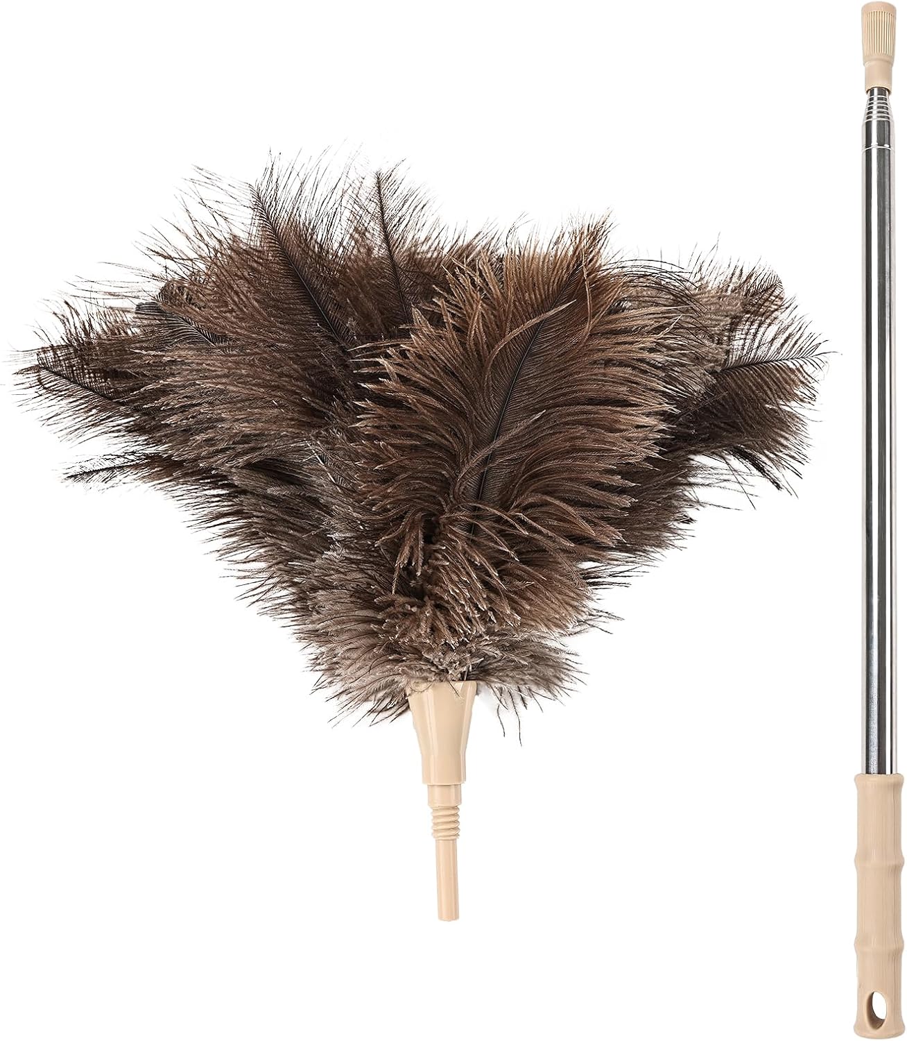 Extendable Cleaning Duster 94 Inch - Long Telescoping Ostrich Feather Dusters with Stainless Steel