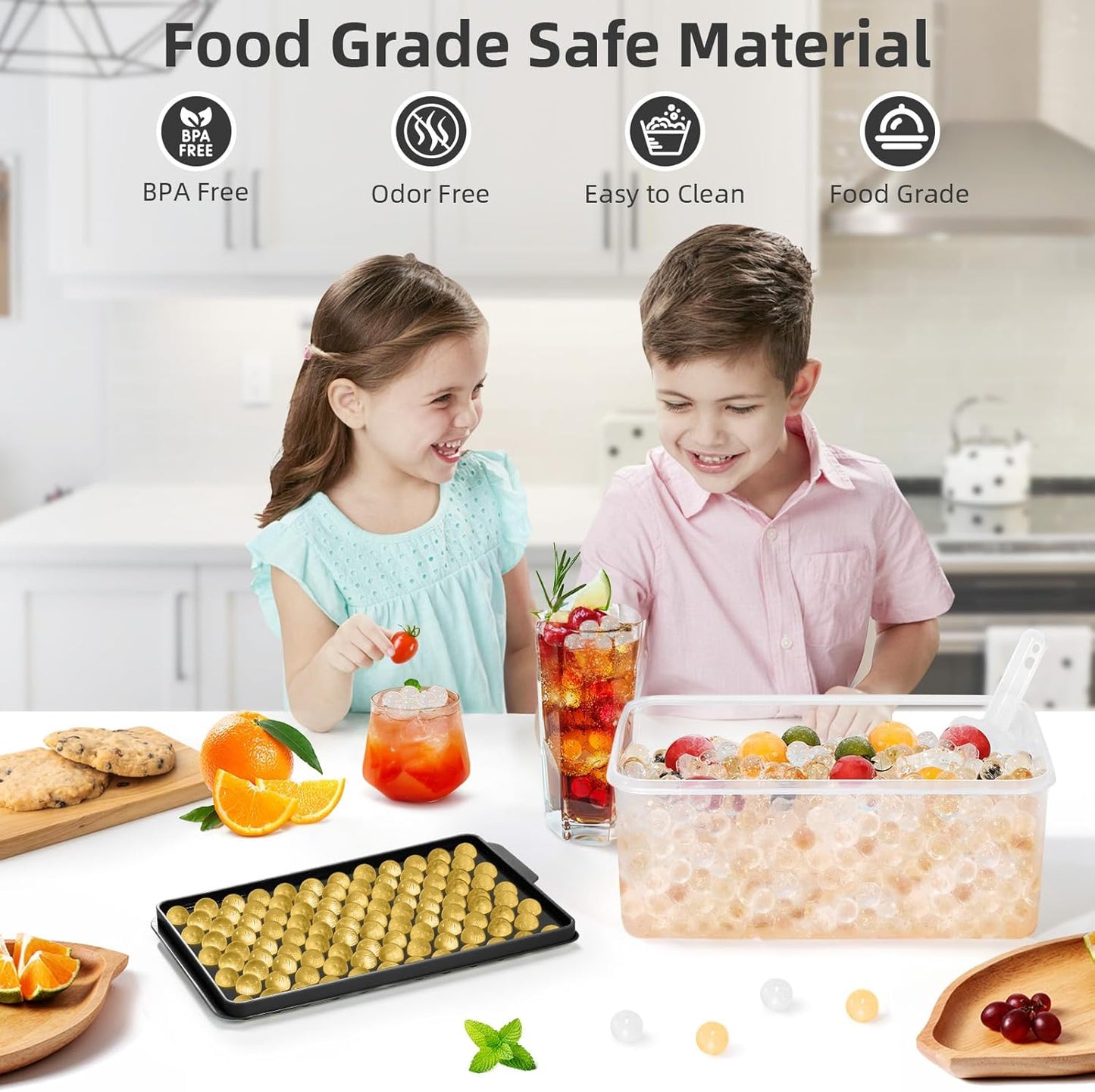 WIBIMEN Mini Ice Cube Trays, Small Tiny Round Pebble Crushed Nugget Ice Trays for Freezer with Lid