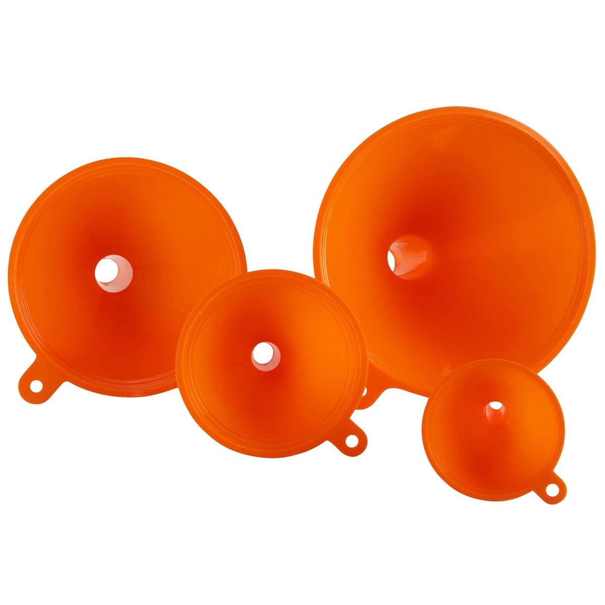 Oil Funnel Set (Orange, 4-Pack) – Plastic Funnels for Automotive Use – Funnels for Kitchen Use