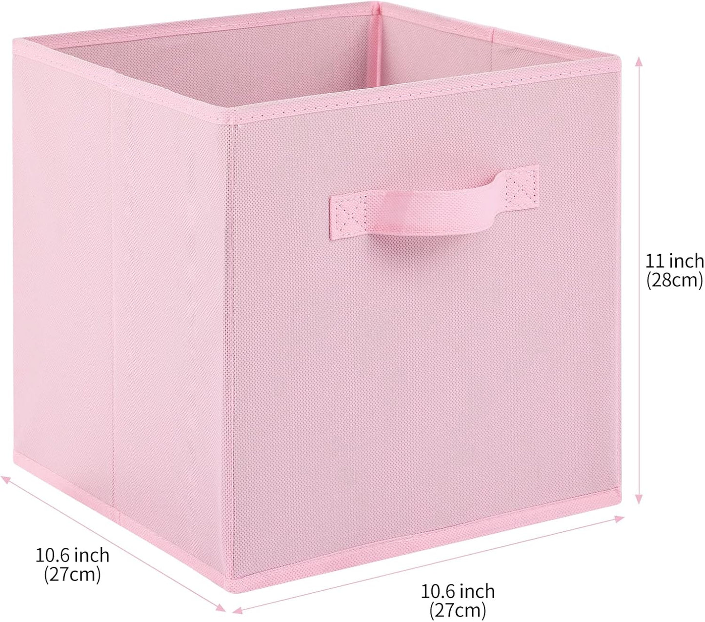 Stero Fabric Storage Bins 6 Pack Fun Colored Durable Storage Cubes with Handles Foldable Cube
