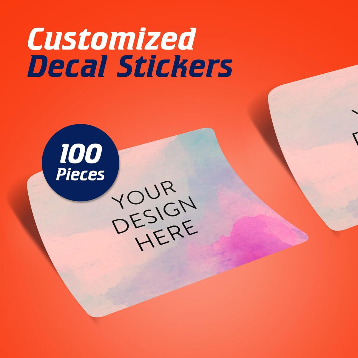 100 Custom Vinyl Stickers - Upload Your own Image, Text, Design, Logo - Personalized Logo Labels