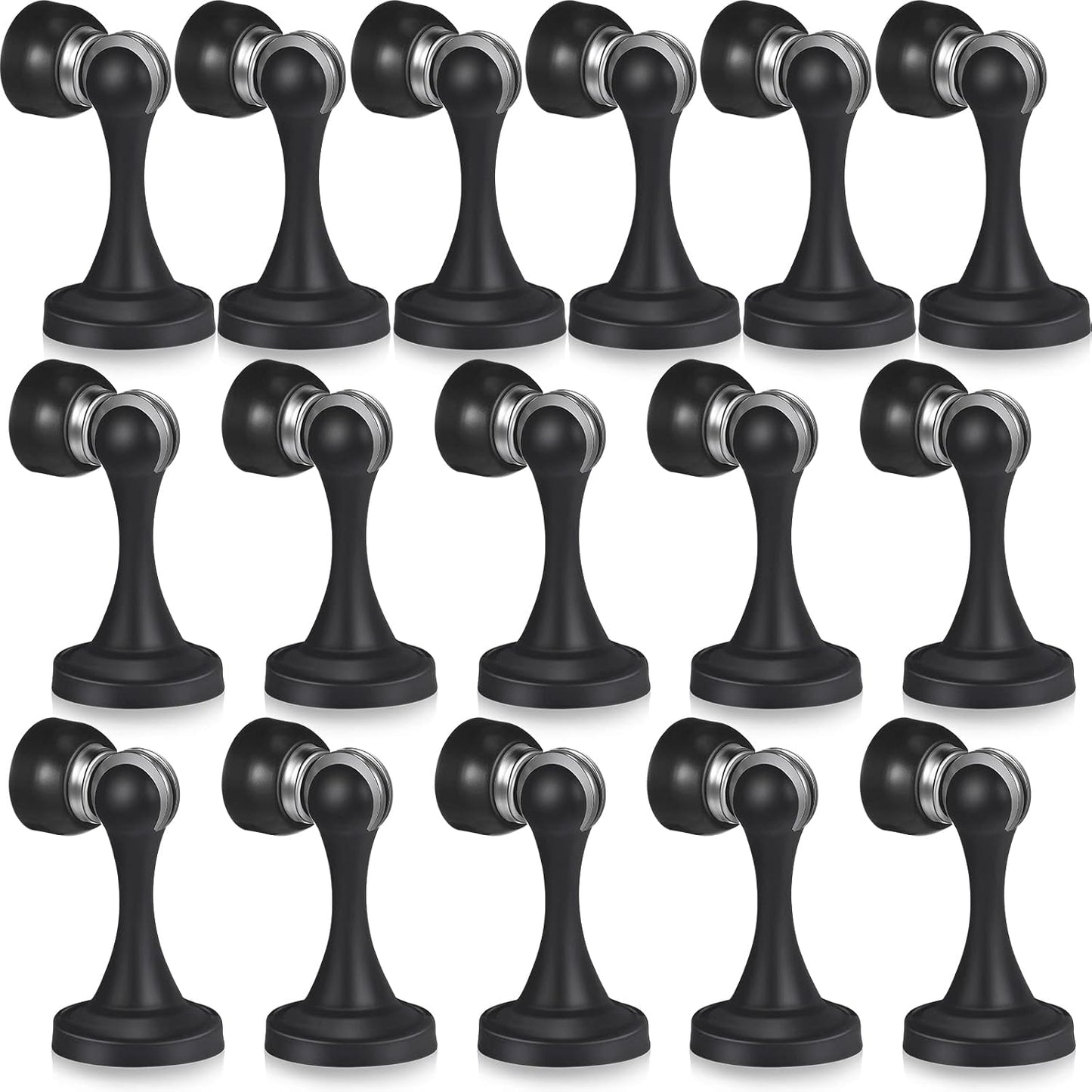16 Pcs Magnetic Door Stoppers Stainless Steel Door Stops Magnetic Catch Holder with Screws for Wall