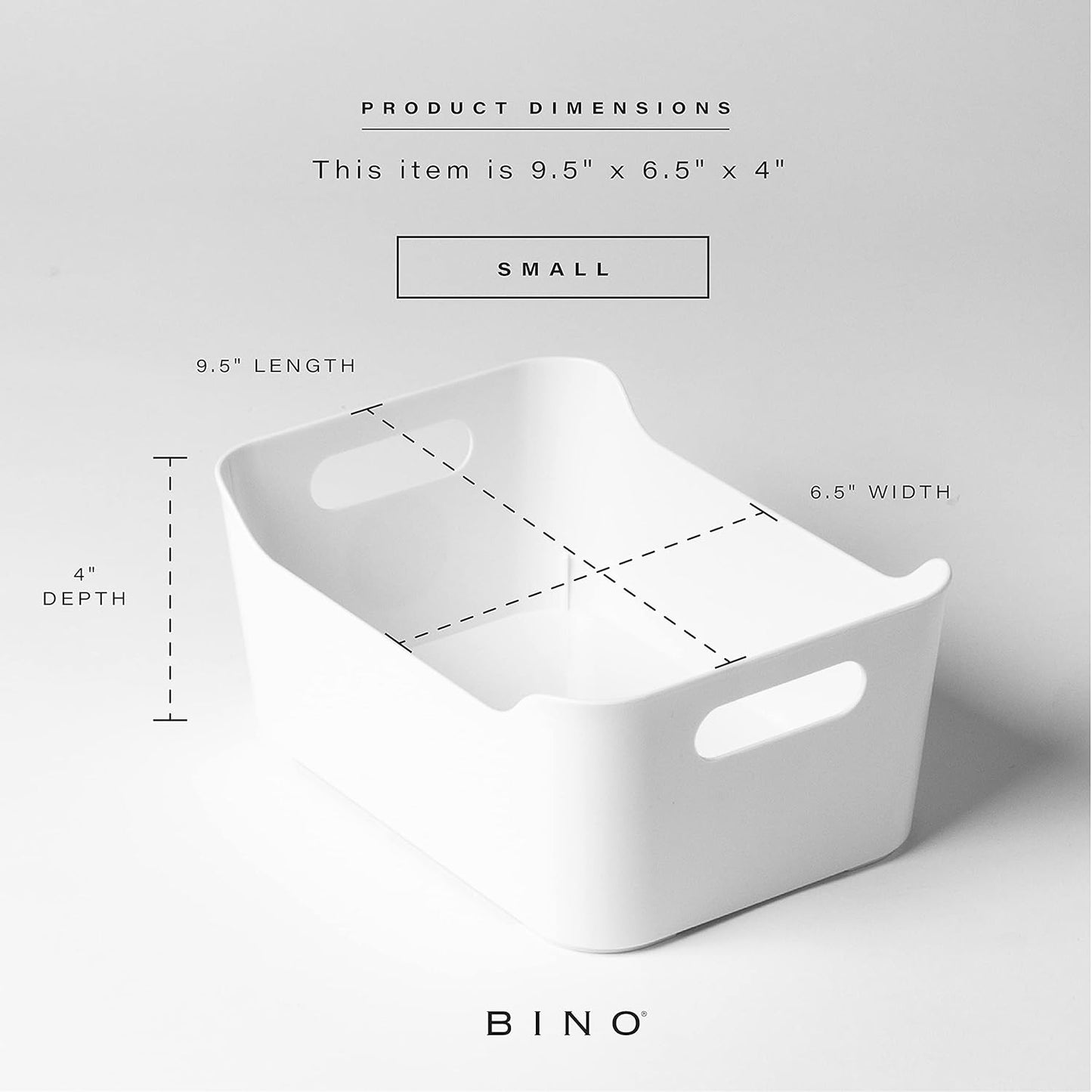 BINO | Plastic Storage Bins, Large - 2 Pack, White | THE SOHO COLLECTION | Pantry Organizers and