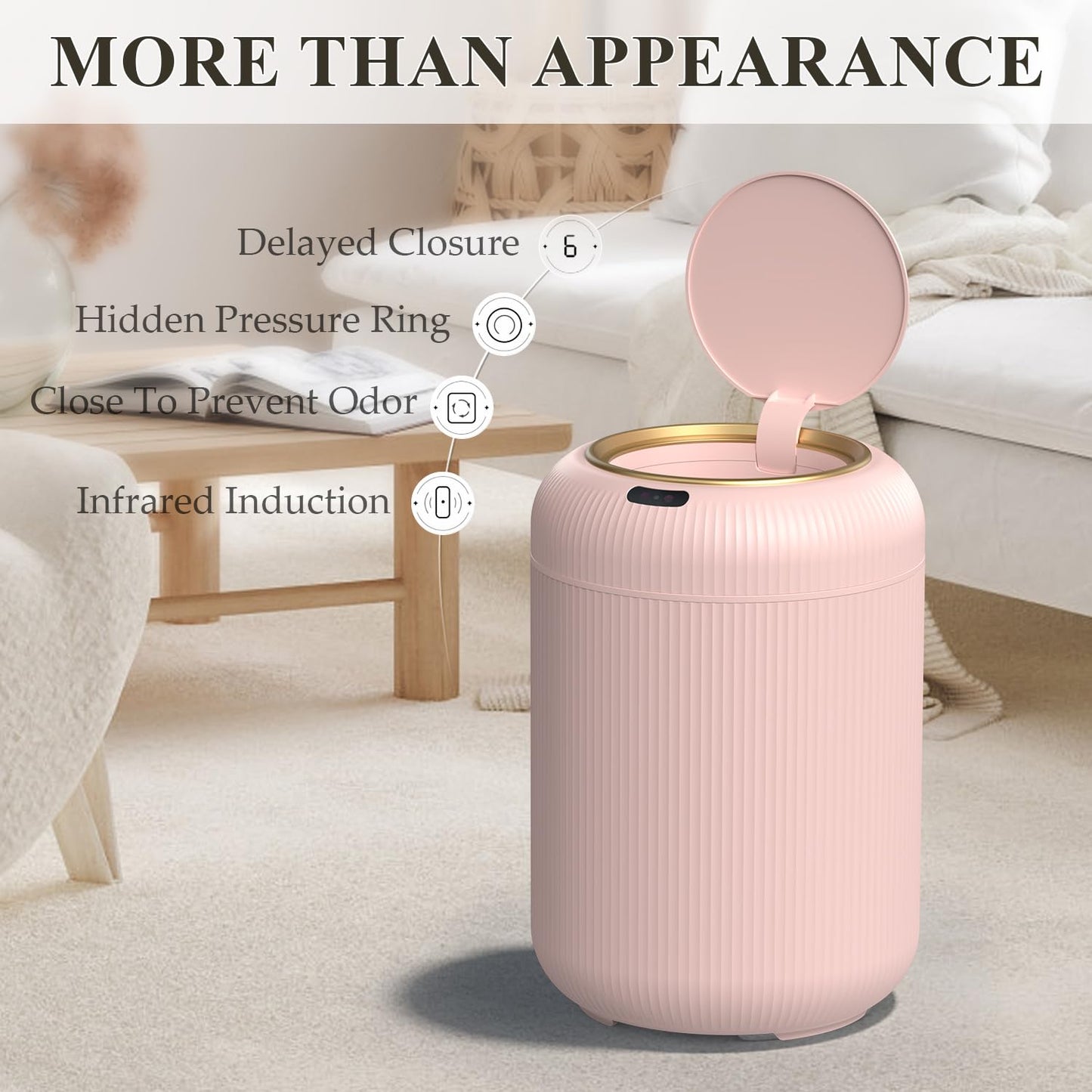 Smart Bathroom Trash Can with Lid，3 Gallon Bathroom Garbage Can Automatic Touchless，Motion Sensor
