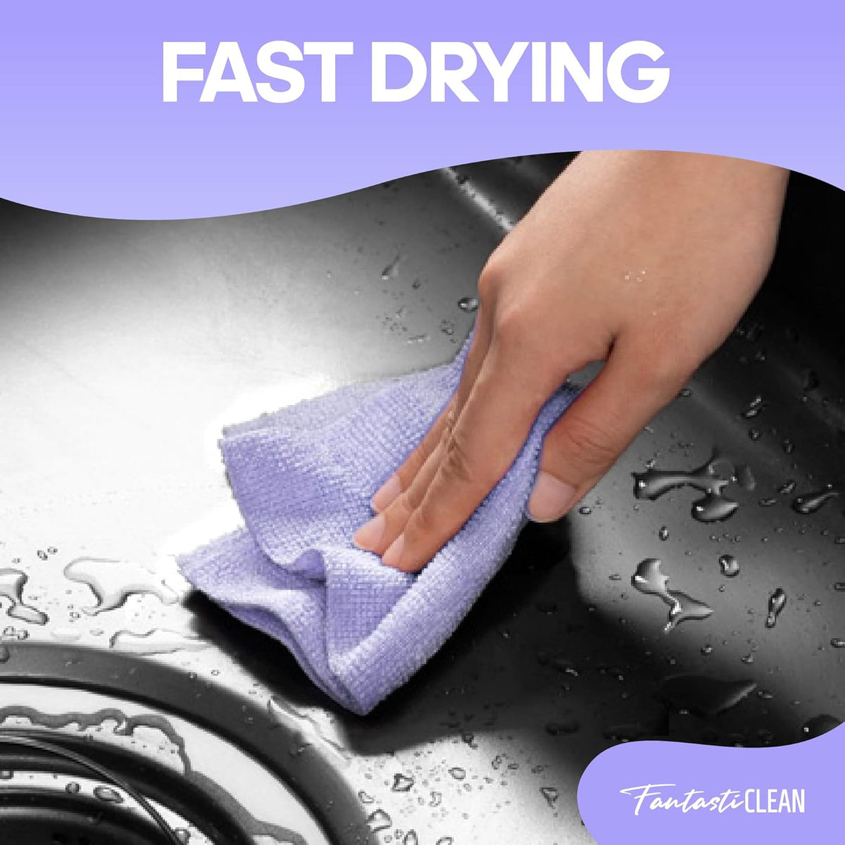 Fantasticlean Microfiber Cleaning Cloth Roll -60 Pack, Tear Away Paperless Towels, 8" x 8"